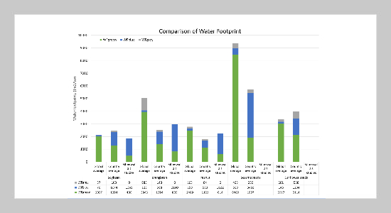 Water footprint of local plant-based protein in Thailand